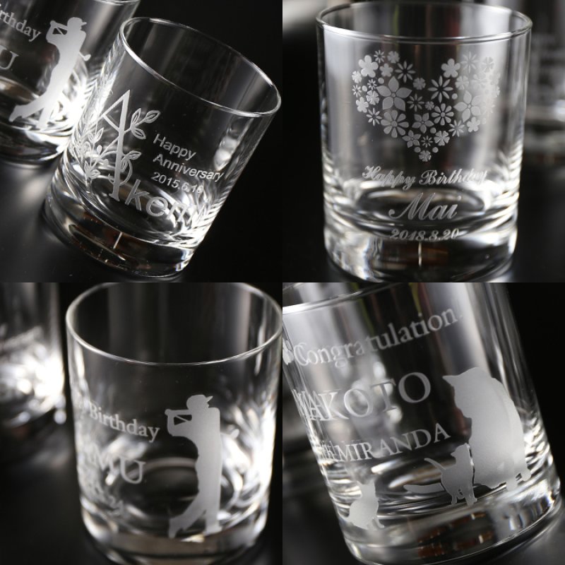 画像11: 名入れ グラス《 オールド ロック グラス 300ml 化粧箱 リボン付 》 ギフト 名入れ プレゼント (11)