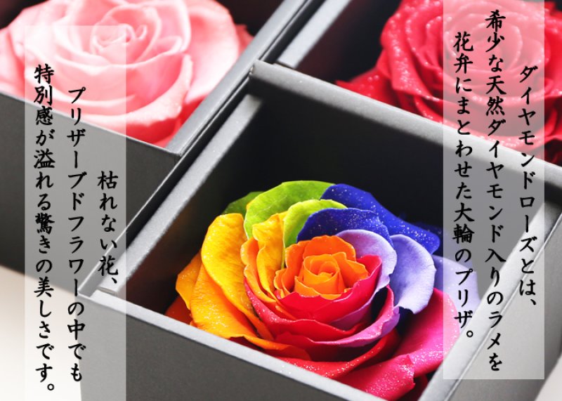画像3: 《  そのまま飾れる 名入れ プリザ ダイヤモンドローズ  》【  ガラス加工  】 薔薇 バラ 花 豪華 プリザ プリザーブドフラワー 誕生日 結婚記念 プレゼント 最短 最強配送 実用的 2026 (3)