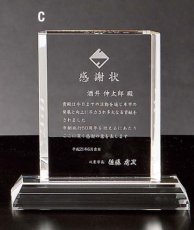 オプティカルガラス 表彰盾 名入れ Gold Star PJ314 C（140×145mm）