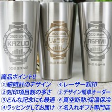画像4: 名入れ タンブラー 腕時計デザインタンブラー プレゼント 誕生日 名前入りギフト 【  名入れギフト  】 《  真空ステンレスタンブラー 450ml  》  焼酎カップ ハイボール ビール 名入れ  最短 即日発送 女性 男性 酒器 グラス 実用的 2026 (4)